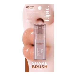 Lipit - Shake Brush Lip Oil 05 Cookie & Cream