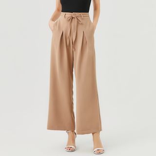 Plain Wide-Leg Dress Pants