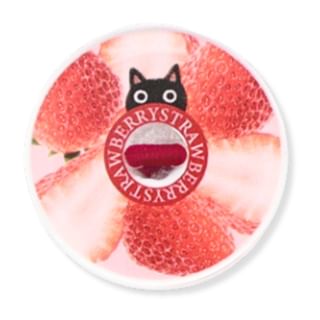 Delica-Tama Series Cat Print Button Hair Tie Strawberry 1 pc