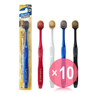 EBISU - Premium Care Toothbrush 7 Row Regular Soft No.81 10pcs Bundle Set 1 pc - Random Color x 10 pcs