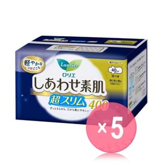 Kao - Laurier Happy Bare Skin Silm Feminine Pads 40cm 5pcs Bundle Set 9 pcs x 5 pcs