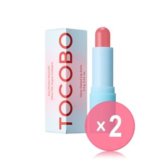 TOCOBO - Glass Tinted Lip Balm - 7 Colors 2pcs Bundle Set #014 Vanilla Peach x 2 pcs