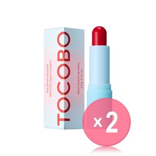 TOCOBO - Glass Tinted Lip Balm - 7 Colors 2pcs Bundle Set #015 Candy Apple x 2 pcs