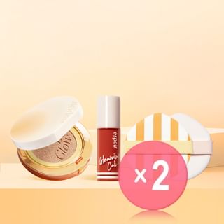 espoir - Be Glow Volume Cushion Gleaming Cali Edition Set - 4 Types 2pcs Bundle Set #22 Petal x 2 pcs