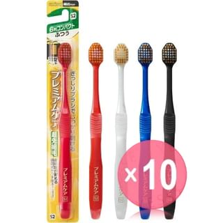 EBISU - Premium Care Toothbrush 6 Row Compact Normal No.52 10pcs Bundle Set 1 pc - Random Color x 10 pcs