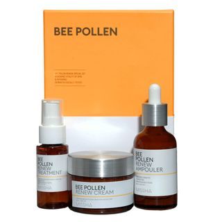 MISSHA - Bee Pollen Renew Set: Ampouler 40ml + Cream 50ml + Treatment 30ml 3pcs
