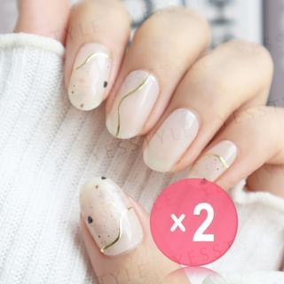 Lunacaca - Silhouette Of A Summer Night Nail Art Stickers 2pcs Bundle Set 24 pcs x 2 pcs
