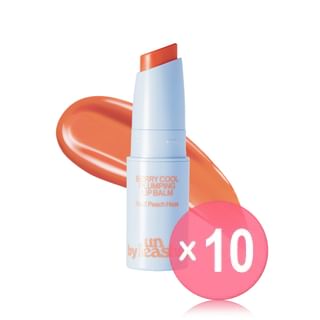 UNLEASHIA - A by Unleashia Berry Cool Plumping Lip Balm - 2 Colors 10pcs Bundle Set #02 Peach Haze x 10 pcs