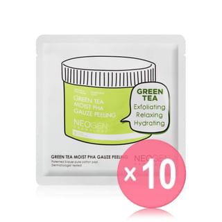 NEOGEN - Dermalogy Green Tea Moist PHA Gauze Peeling Sachet 10pcs Bundle Set 1 pad x 10 pcs