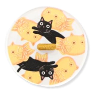 Japan's Tama Series Cat Print Button Hair Tie Taiyaki 1 pc