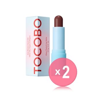 TOCOBO - Glass Tinted Lip Balm - 7 Colors 2pcs Bundle Set #017 Choco Jam x 2 pcs