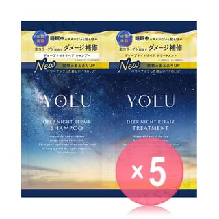 YOLU - Deep Night Repair Shampoo & Treatment Trial Set 5pcs Bundle Set 10g x 2 x 5 pcs