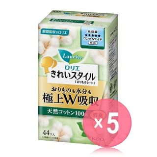 Kao - Laurier Kirei Style Super Absorption Lingerie Liner Unscented 5pcs Bundle Set 44 pcs x 5 pcs