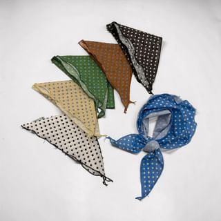 Retro Polka Dot Satin Square Scarf