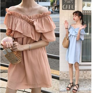 Whoosh Off Shoulder Short Sleeve Ruffle Dress whoosh kopen in de aanbieding