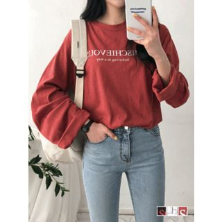 Michyeora Letter Print T Shirt michyeora kopen in de aanbieding