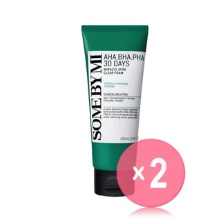 SOME BY MI - AHA,BHA,PHA 30 Days Miracle Acne Clear Foam 2pcs Bundle Set OTC Version - 100ml x 2 pcs