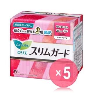 Kao - Laurier Speed Silm Wing Feminine Pads 25cm 5pcs Bundle Set 19 pcs x 5 pcs