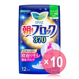 Kao - Laurier Morning Block Feminine Pad 37cm 10pcs Bundle Set 12 pcs x 10 pcs