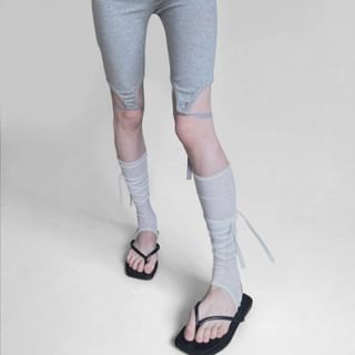 Tie-up Ruched Leg Warmers