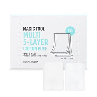 Holika Magic Tool Multi 5 Layer Cotton Puff 80Pcs holika holika kopen in de aanbieding