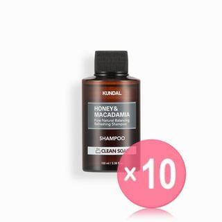 KUNDAL - Honey & Macadamia Pure Natural Shampoo Mini - 2 Types 10pcs Bundle Set Baby Powder x 10 pcs