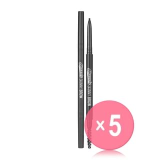 peripera - Speedy Skinny Brow - 9 Colors 5pcs Bundle Set #01 Grey Brown x 5 pcs