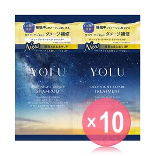 YOLU - Deep Night Repair Shampoo & Treatment Trial Set 10pcs Bundle Set 10g x 2 x 10 pcs
