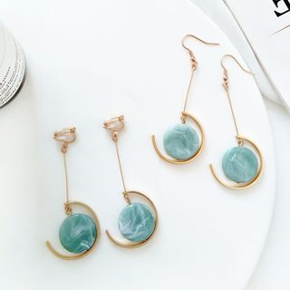 Isle Of Green Marble Disc Drop Earrings Clip On isle of green kopen in de aanbieding