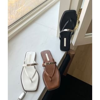 Metal Thong Flip-Flops