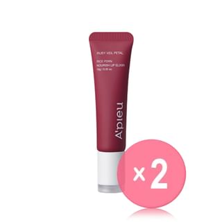 A'PIEU - Rice PDRN Nourish Lip Elixir - 6 Colors 2pcs Bundle Set #04 Ruby Veil Petal x 2 pcs