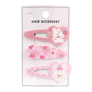 Animals & Heart Hair Clip Set of 3 - Random Style