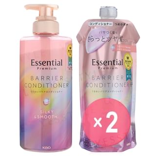 Kao - Essential Premium Barrier Silky & Smooth Conditioner 2pcs Bundle Set