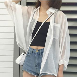 Moon City Sheer Shirt moon city kopen in de aanbieding