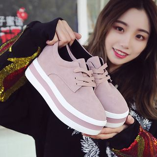 Shanhoo Faux Suede Platform Sneakers shanhoo kopen in de aanbieding Shanhoo Faux Suede Platform Sneakers shanhoo kopen in de aanbieding