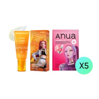 Anua - Bundle: Invisible Matte Finish Sunscreen Kpop Demon Hunters Collaboration + Niacinamide TXA Serum Mask Kpop Demon Hunters Collaboration 6 pcs
