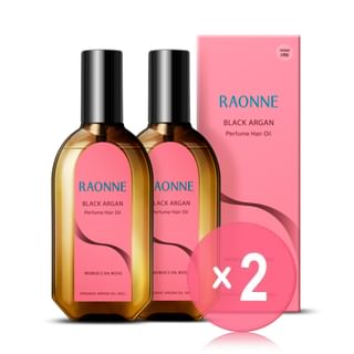 RAONNE - Black Argan Perfume Hair Oil Duo Set - 2 Types 2pcs Bundle Set Moroccan Rose x 2 pcs