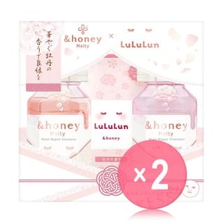 ViCREA - LuLuLun &honey Moisture Repair Shampoo & Hair Treatment Set 2pcs Bundle Set 1 set x 2 pcs