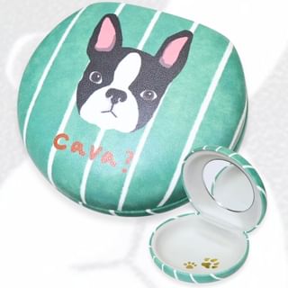 ouaf ouaf&miaou marche French Bulldog Striped Accessory Case with Mirror 7×8cm