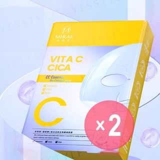 MIRAE - Vita C & CICA CC Essence Bio-Cellulose Mask 2pcs Bundle Set 3 pcs x 2 pcs