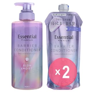Kao - Essential Premium Barrier Glow & Moist Conditioner 2pcs Bundle Set