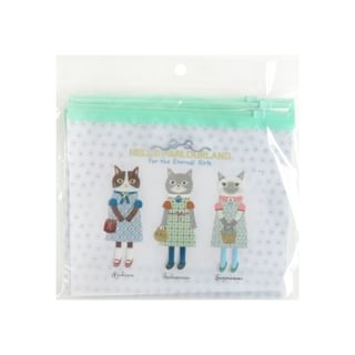 Parlour Suzurando Cat Food Storage Slider Bag M size Green 1 set of 6 pc