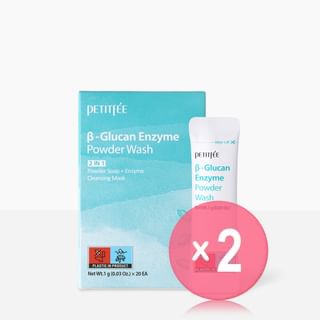 PETITFEE - Beta-Glucan Enzyme Powder Wash 2pcs Bundle Set 1g x 20 pcs x 2 pcs
