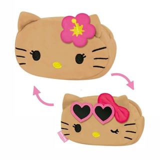 Sanrio Hello Kitty Sunburn Series Reversible Plush Makeup Pouch 100×160×60mm