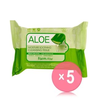 Farmstay - Aloe Moisture Soothing Cleansing Tissue 5pcs Bundle Set 30 sheets x 5 pcs