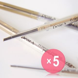 Dear.A - 0.9mm Brow Pencil - 3 Colors 5pcs Bundle Set #02 Peanut Brown x 5 pcs