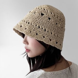 Crochet Straw Bucket Hat