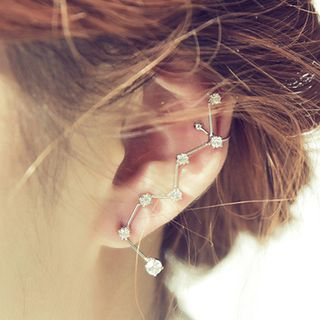 Aiyori Constellation Rhinestone Earring With Cuff aiyori kopen in de aanbieding