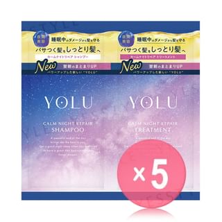 YOLU - Calm Night Repair Shampoo & Treatment Renewal Trial Set 5pcs Bundle Set 10g+10ml x 5 pcs