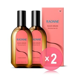 RAONNE - Black Argan Perfume Hair Oil Duo Set - 2 Types 2pcs Bundle Set Flower Shower x 2 pcs